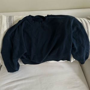 Lulu crop navy blue sweatshirt